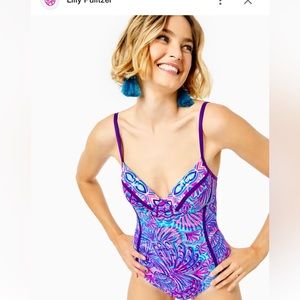 Lilly Pulitzer Purple and Blue One Piece Swimsuit